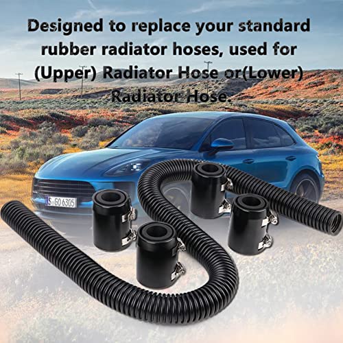 BAGARAATAN Universal 48" Flexible Radiator Hose Stainless Steel Universal Water Hoses Adapter Coolant Radiator Hose Kit Could be Used with 1-1/4", 1-1/2", 1-3/4" or 1-5/8" Radiator Necks - Image 5