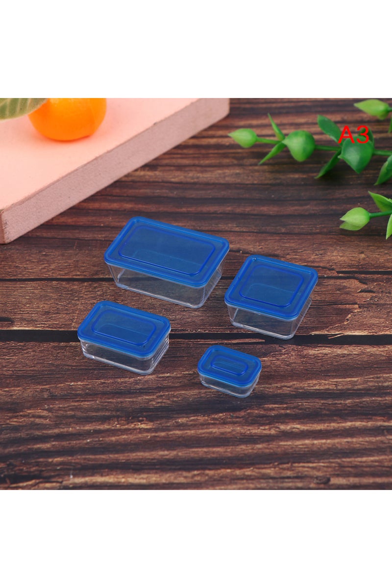A3 4pcs 1/12 Dollhouse Mini Fresh Keeping Box Lunch Box Model Kitchen Tableware Decoration