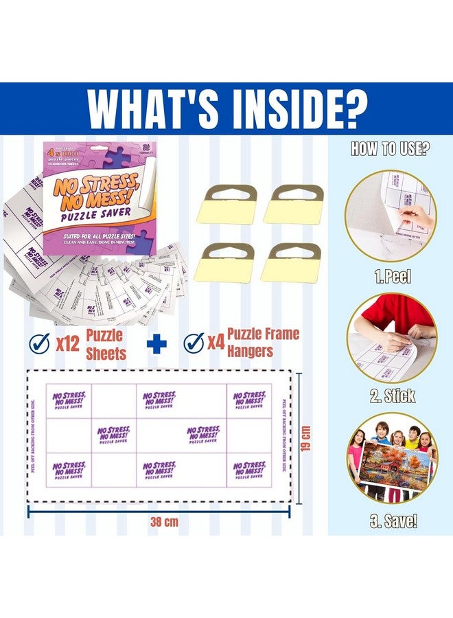 aGreatLife أوراق حفظ الألغاز اللاصقة AGREATLIFE 12 - حافظ على 2 × 1000 قطعة من الألغاز - بدون توتر وبدون فوضى - أوراق لاصقة للألغاز قابلة للإزالة واللصق (12 ورقة لغز مع 4 حاملات لاصقة) - Image 2