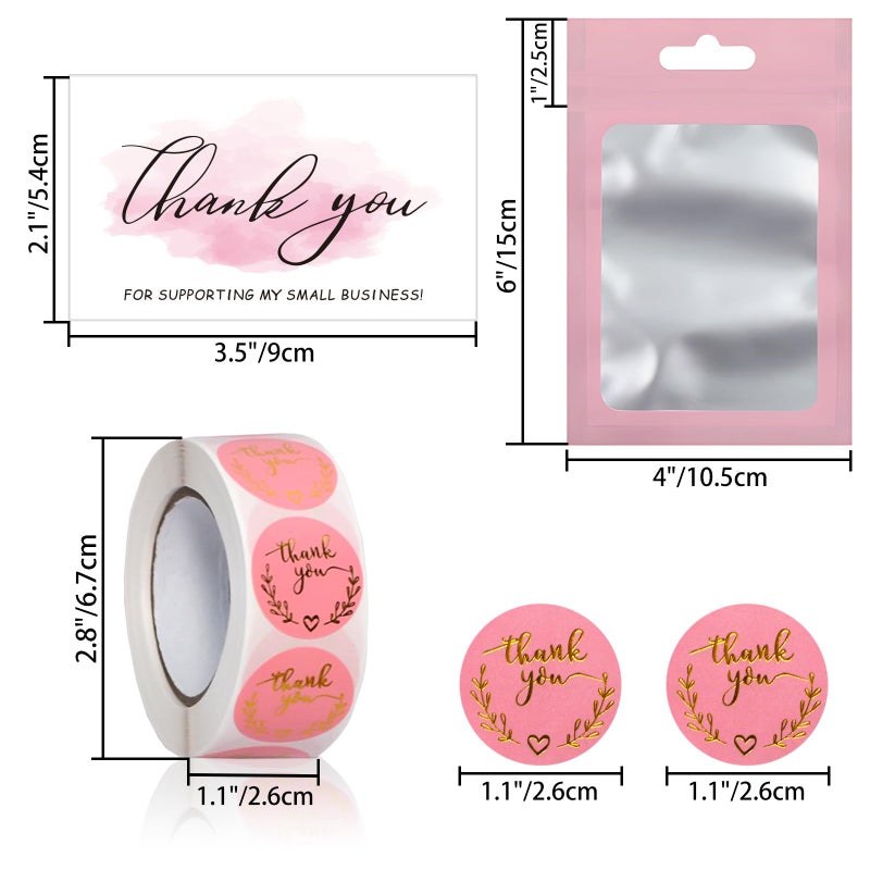 SCORYULE 650 PCS Thank Cards & Stickers Set for Supporting My Small Business with Resealable Packaging Bag, Supplies for Shop, Online Retailers, Local Stores and Business Owners - Image 2