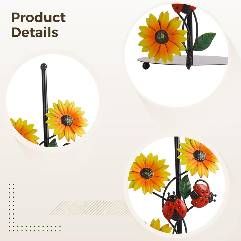 Freestanding Papertowel Holder: Sunflower, 13 In/33 Cm, Kitchen Countertop Decor, Ladybug Accents - Image 5