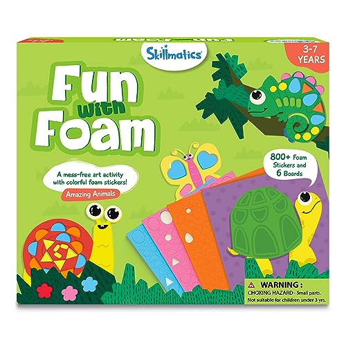 Skillmatics Foam Sticker Art Activity Animals MessFree Fun for Kids 800 3D Foam Stickers DIY Felt Craft Kits Gifts for Boys Girls Ages 3 4 5 6 7 - Image 1