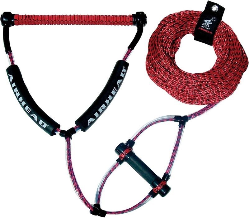 Airhead Trick Handle Wakeboard Rope 4 Sections 75Feet Red - Image 1