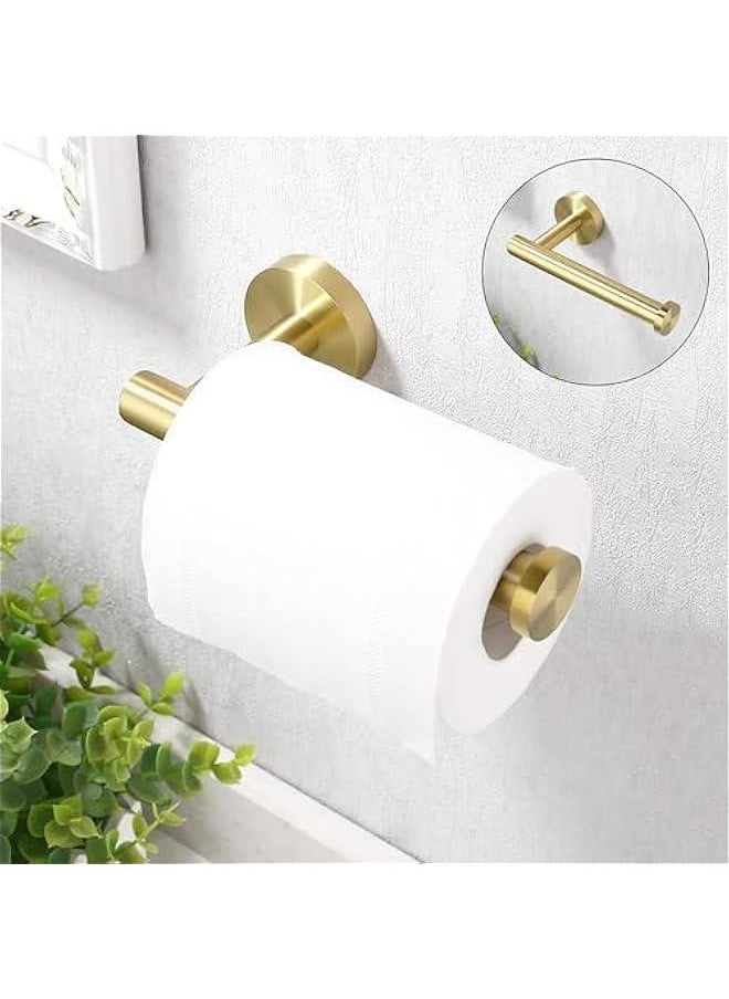 HOOKOR - Toilet Paper Holder for Bathroom 2 Pack Tissue Holder Dispenser SUS304 Stainless Steel RUSTPROOF Toilet Roll Holder Wall Mount Brushed Finish (Gold) - Image 1