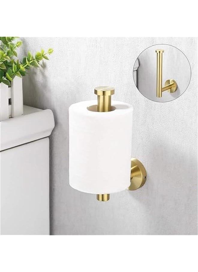 HOOKOR - Toilet Paper Holder for Bathroom 2 Pack Tissue Holder Dispenser SUS304 Stainless Steel RUSTPROOF Toilet Roll Holder Wall Mount Brushed Finish (Gold) - Image 1