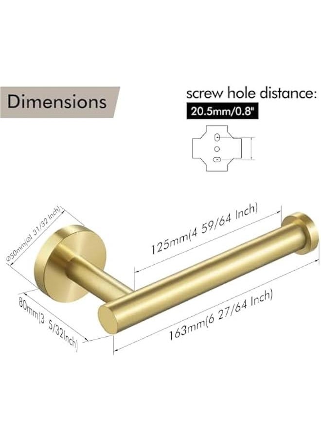 HOOKOR - Toilet Paper Holder for Bathroom 2 Pack Tissue Holder Dispenser SUS304 Stainless Steel RUSTPROOF Toilet Roll Holder Wall Mount Brushed Finish (Gold) - Image 1