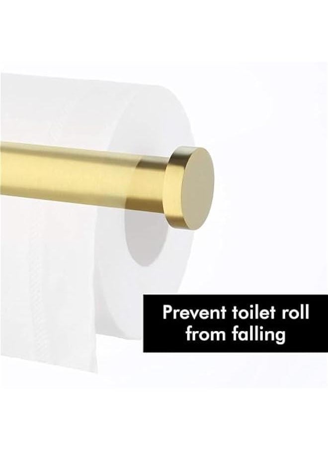 HOOKOR - Toilet Paper Holder for Bathroom 2 Pack Tissue Holder Dispenser SUS304 Stainless Steel RUSTPROOF Toilet Roll Holder Wall Mount Brushed Finish (Gold) - Image 1