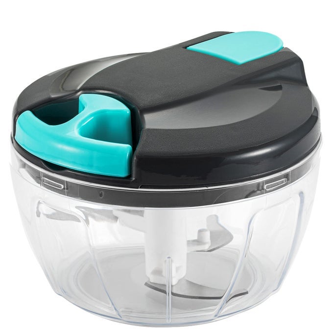 MULTIFUNCTION MANUAL FOOD PROCESSORS CHOPPER WITH COVER AND HANDLE GARLIC PRESS VEGETABLE CHOPPER SHREDDERSUITABLE FOR ONIONS GARLIC CARROTS GINGERS PEPPERS FRUITSIDEAL GIFT FOR KITCHENBLUE