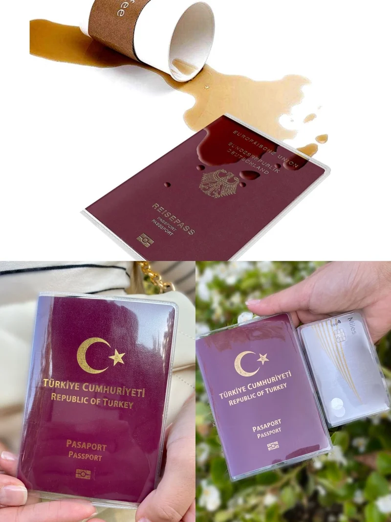 جيمبو 6 Piece Travel Kit 3 Pieces Passport Case Passport Holder + 3 Pieces Suitcase Neon Tag Luggage Tag