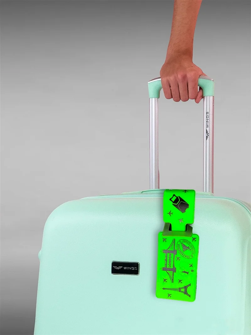 جيمبو 6 Piece Travel Kit 3 Pieces Passport Case Passport Holder + 3 Pieces Suitcase Neon Tag Luggage Tag