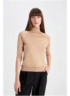 DeFacto Woman Tricot Regular Fit Turtle Neck 3/4 Sleeve Pullover  - Image 4