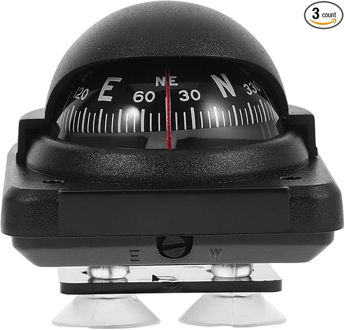 3 Pcs Car Boat Marine Dashboard Mount Compass Guide Ball Auto Navigation Tool - Image 1