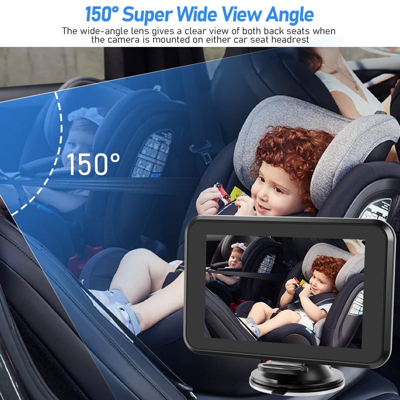 Itomoro Baby Car Camera, 4.3" HD Night Vision Car Baby Monitor with Camera, Safety Seat Baby Car Mirror for Rear Facing 5 Mins Easy Installation ACZ401 - Image 4