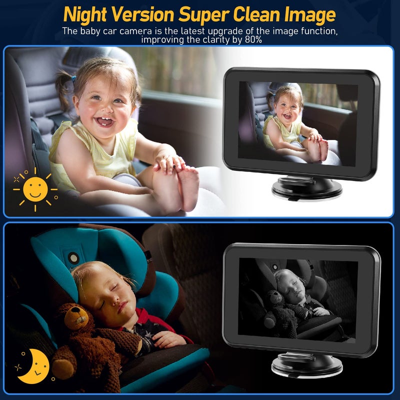Itomoro Baby Car Camera, 4.3" HD Night Vision Car Baby Monitor with Camera, Safety Seat Baby Car Mirror for Rear Facing 5 Mins Easy Installation ACZ401 - Image 3