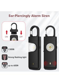 Y&D Rechargeable Personal Alarm for Women, Self Defense Keychain Siren Keychains Safety, SOS Light, Type-C USB Charging, Key Ring Kids, 2PCS  - Image 2