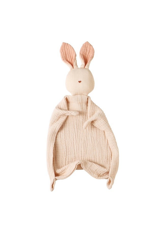 insular Bunny Lovey Blanket for Boys and Girls, Organic Cotton Muslin Security Blanket for Babies, Soft Breathable Lovie Soothing Towel for Newborn and Infant, Khaki - Image 1