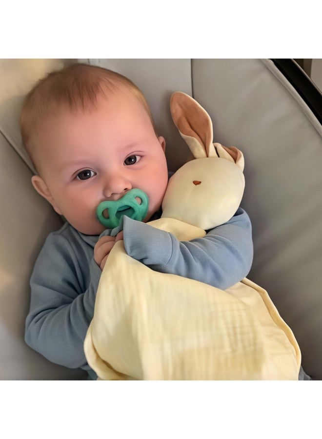 insular Bunny Lovey Blanket for Boys and Girls, Organic Cotton Muslin Security Blanket for Babies, Soft Breathable Lovie Soothing Towel for Newborn and Infant, Khaki - Image 4