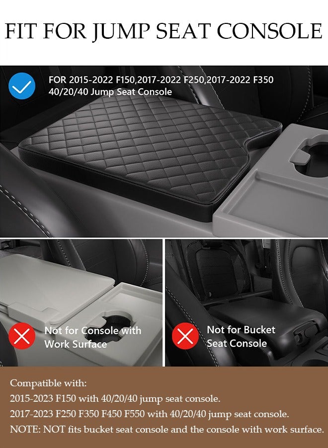 DUNISO غطاء كونسول السيارة المركزي وسادة صندوق الذراع، وسادة رفع صندوق الذراع، غطاء واقي جلدي للكونسول المركزي، وسادة الكونسول المركزي، حماية خزان الوقود المقاومة للماء، ملحقات داخلية عالمية، مناسبة لسيارات فورد F150F250F350F450F550 وسادة صندوق الذراع لمقعد القفز (F150 15-22 سنوات عالمية) - Image 4