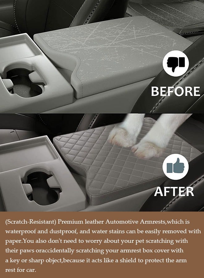 DUNISO غطاء كونسول السيارة المركزي وسادة صندوق الذراع، وسادة رفع صندوق الذراع، غطاء واقي جلدي للكونسول المركزي، وسادة الكونسول المركزي، حماية خزان الوقود المقاومة للماء، ملحقات داخلية عالمية، مناسبة لسيارات فورد F150F250F350F450F550 وسادة صندوق الذراع لمقعد القفز (F150 15-22 سنوات عالمية) - Image 3