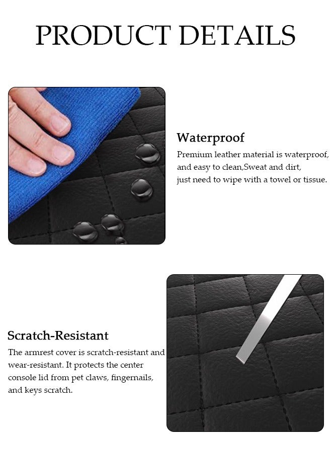 DUNISO غطاء كونسول السيارة المركزي وسادة صندوق الذراع، وسادة رفع صندوق الذراع، غطاء واقي جلدي للكونسول المركزي، وسادة الكونسول المركزي، حماية خزان الوقود المقاومة للماء، ملحقات داخلية عالمية، مناسبة لسيارات فورد F150F250F350F450F550 وسادة صندوق الذراع لمقعد القفز (F150 15-22 سنوات عالمية) - Image 5