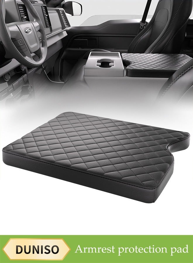 DUNISO غطاء كونسول السيارة المركزي وسادة صندوق الذراع، وسادة رفع صندوق الذراع، غطاء واقي جلدي للكونسول المركزي، وسادة الكونسول المركزي، حماية خزان الوقود المقاومة للماء، ملحقات داخلية عالمية، مناسبة لسيارات فورد F150F250F350F450F550 وسادة صندوق الذراع لمقعد القفز (F150 15-22 سنوات عالمية) - Image 1