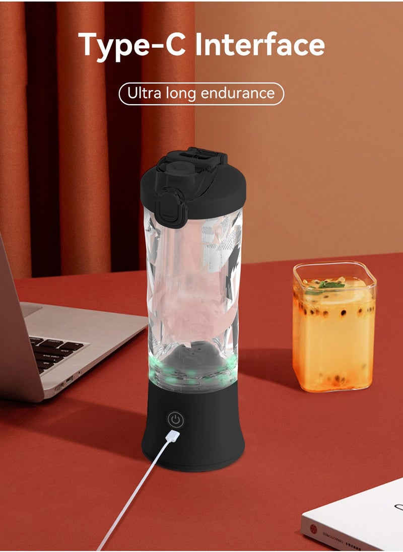 LEOKOR - خلاط محمول 6 شفرات، خلاط شخصي مقاوم للماء قابل لإعادة الشحن عبر USB، خلاط عصير فواكه 600 مل للمكتب والرياضة والسفر - Image 1