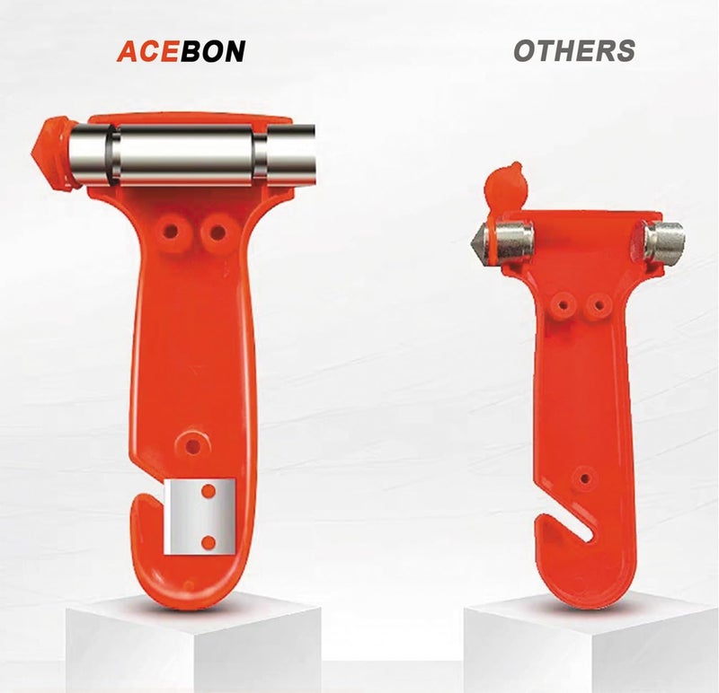 ACEBON 2-Pack Car Safety Hammer Seatbelt Cutter, Auto Emergency Escape Hammer with Window Glass Breaker and Seat Belt Cutter, Striking Escape Tool for Car Accidents - Image 5