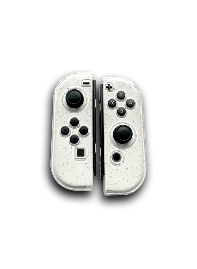 Switch Oled Pc Transparent Purple Transparent Powder Shell Transparent Handle Split Glitter Crystal Shell Bracket-Product Color:Glitter Transparent TPU Handle - Image 1