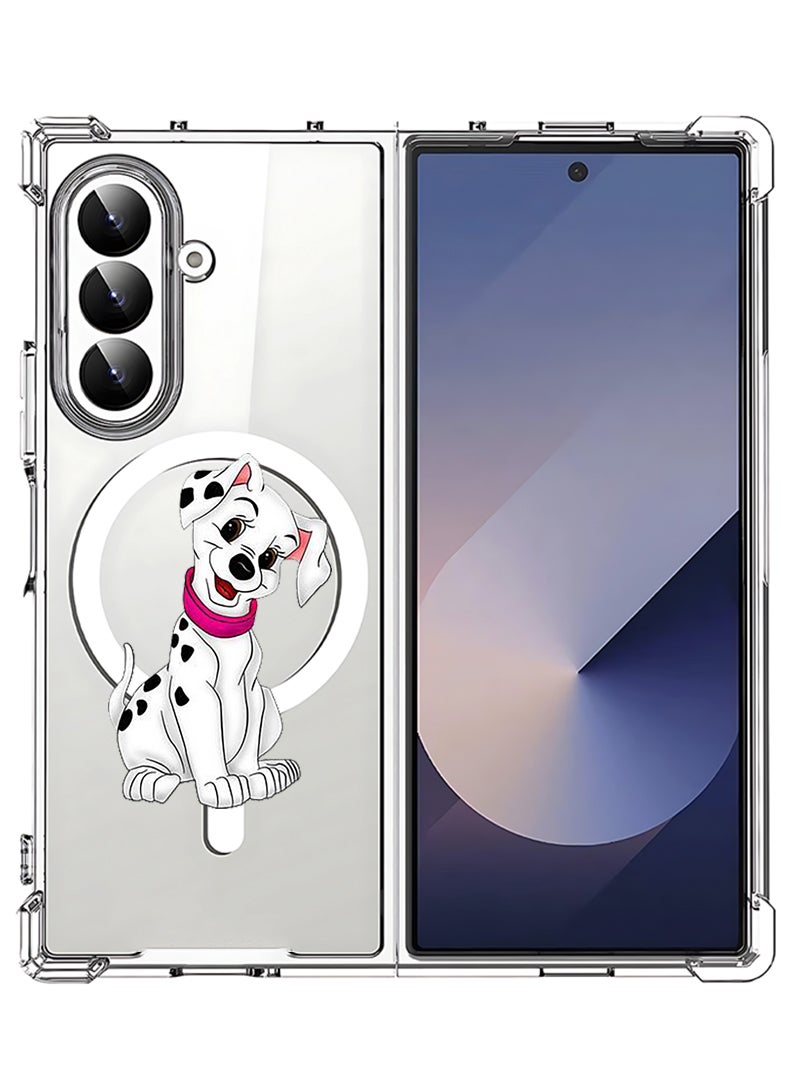 Theodor Magnetic Case for Samsung Galaxy Z Fold 7 Compatible with MagSafe Wireless Charging, Shockproof Phone Bumper Cover Dog (2) - Image 1
