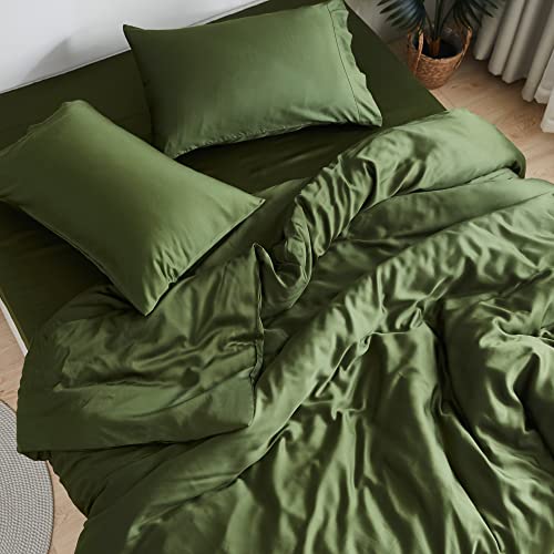 DOZ by SIJO DOZ Sheet Set 100 Viscose derived from Bamboo Organically Grown Buttery Soft Cooling Sheets High GSM Deep Pockets  4 Piece  2 Pillowcases 1 Fitted 1 Top Sheet Forest Full
