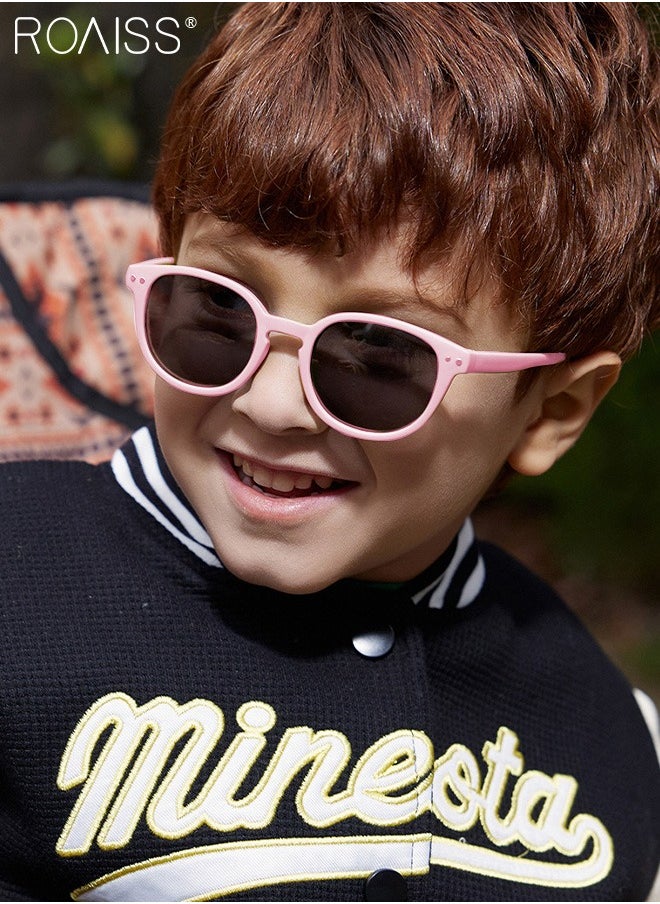 roaiss - Oval Polarized Sunglasses for Babies, UV400 Protection Cute Beach Holiday Sun Glasses with Lightweight Flexible TPEE Frame and Elastic Strap for Boys Girls Age 0-3, Pink - Image 1