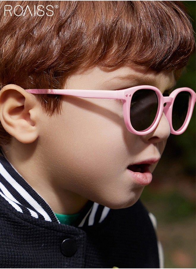 roaiss - Oval Polarized Sunglasses for Babies, UV400 Protection Cute Beach Holiday Sun Glasses with Lightweight Flexible TPEE Frame and Elastic Strap for Boys Girls Age 0-3, Pink - Image 1