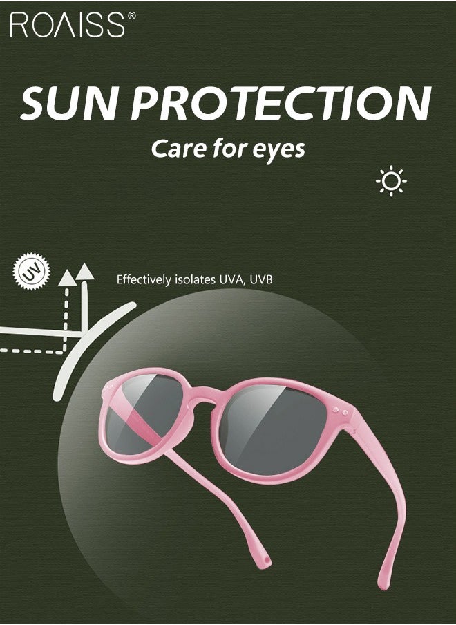 roaiss - Oval Polarized Sunglasses for Babies, UV400 Protection Cute Beach Holiday Sun Glasses with Lightweight Flexible TPEE Frame and Elastic Strap for Boys Girls Age 0-3, Pink - Image 1