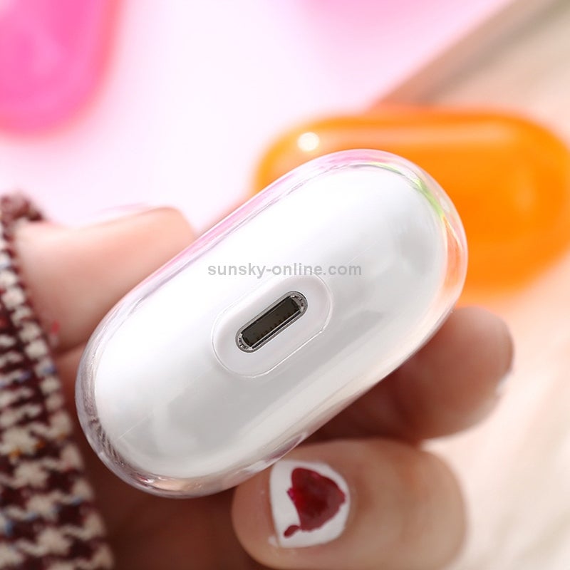 For AirPods Pro PC Wireless Earphone Protective Case Cover with Lanyard Hole(Rose Red)