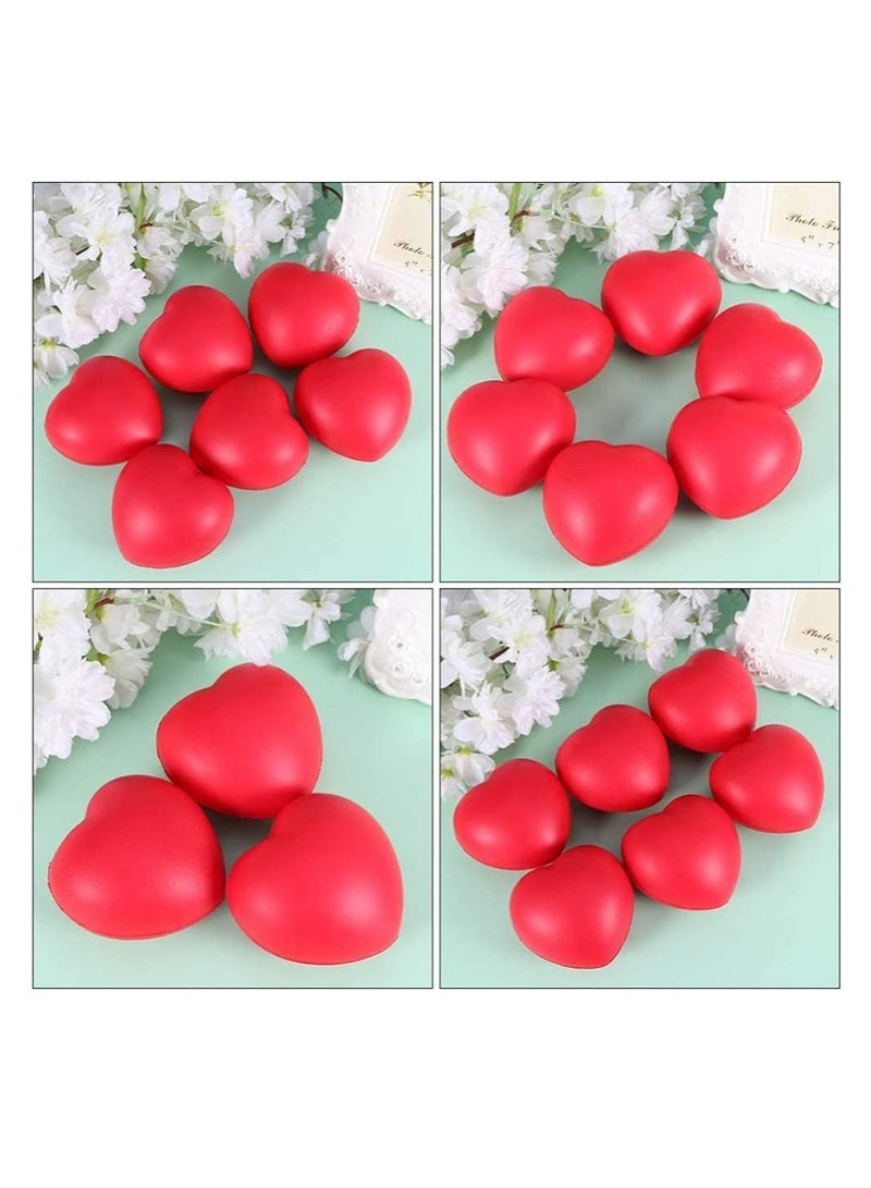 KASTWAVE Heart Stress Balls 10 Pcs Red Hearts Squeeze Stress Ball 7cm Heart Shaped Balls Fun Party Favors for Kids and Adults - Image 5