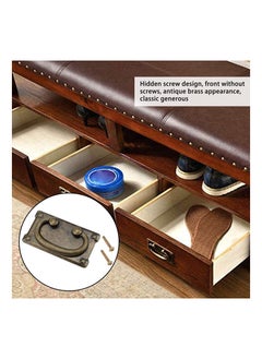Y&D 4PCS Antique Brass Handles, Vintage Drawer Pulls Zinc Alloy Hardware Drop Ring Furniture Handles Decorative Screws with 8 for Cupboard Wardrobe Cabinet Bookcase  - Image 3