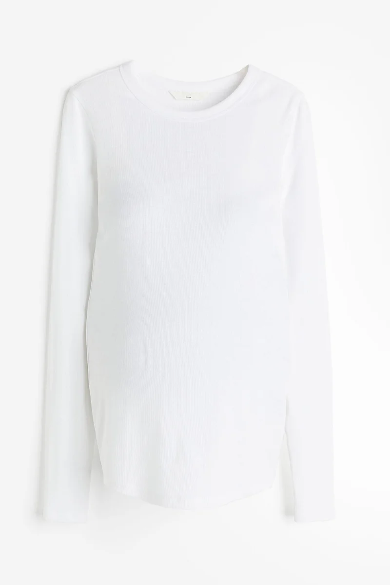 H&M Mama Ribbed Jersey Top