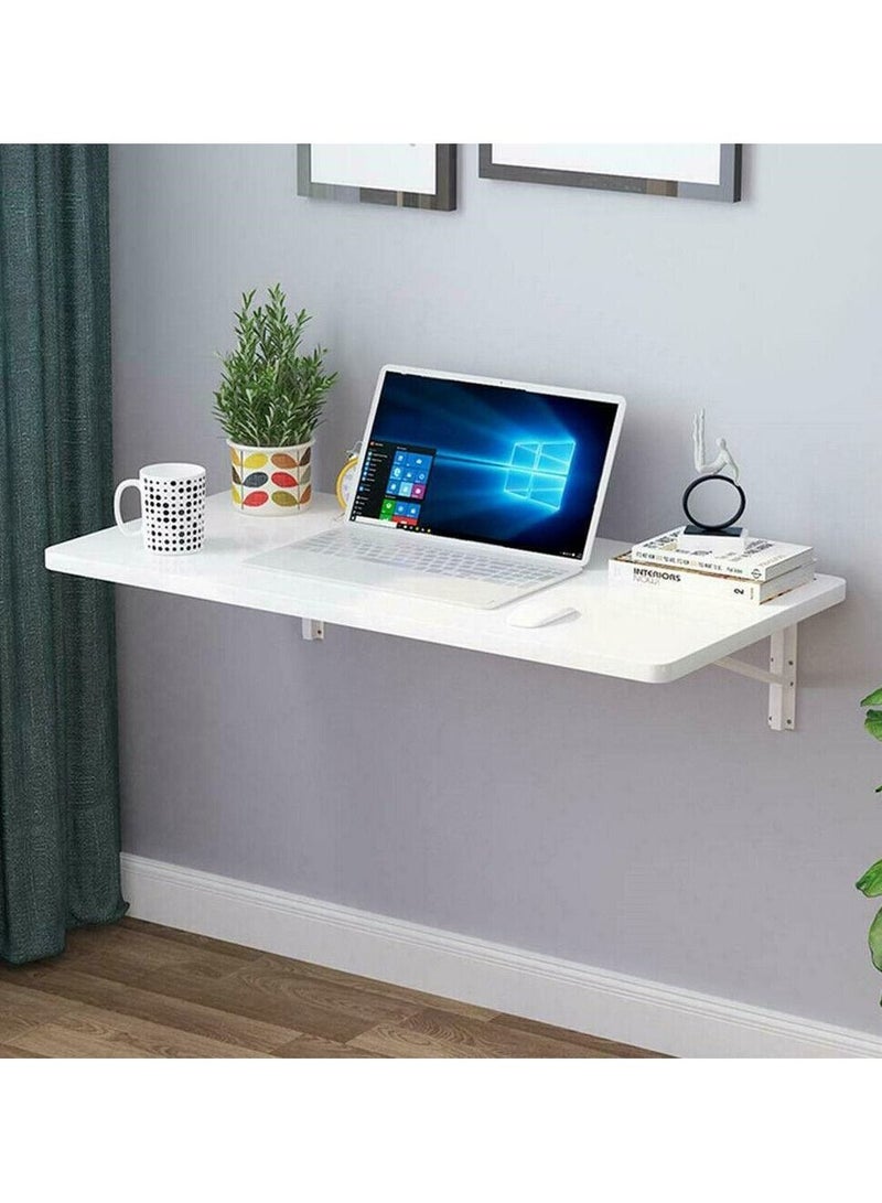 MARGOUN Wall Mounted Desk Floating Folding Table Space Saving Computer Laptop Student Desk for Home and Office White 30*60 cm - Image 1