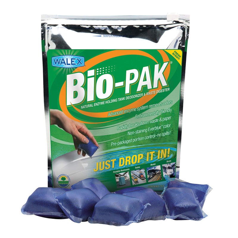 WALEX BIOBLUBG BioPak Natural Enzyme Holding Tank Deodorizer and Waste Digester  50Pack