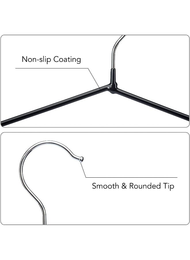 HOUSE DAY Metal Hangers Shirt Hangers Black Hangers 20 Pack Space Saving Hangers Clothes Hangers Rubber Coated Hangers Adult Hangers Heavy Duty Hangers Strong Anti-Slip Hangers Wire Hangers - Image 3