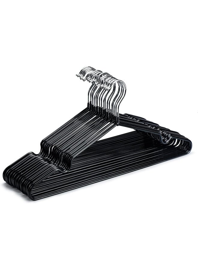 HOUSE DAY Metal Hangers Shirt Hangers Black Hangers 20 Pack Space Saving Hangers Clothes Hangers Rubber Coated Hangers Adult Hangers Heavy Duty Hangers Strong Anti-Slip Hangers Wire Hangers - Image 1