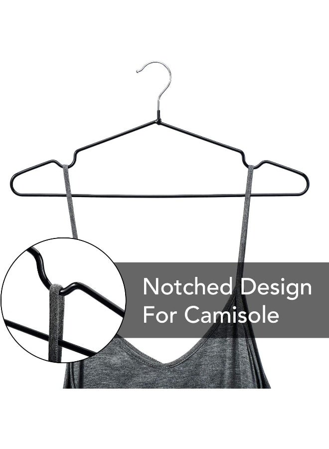 HOUSE DAY Metal Hangers Shirt Hangers Black Hangers 20 Pack Space Saving Hangers Clothes Hangers Rubber Coated Hangers Adult Hangers Heavy Duty Hangers Strong Anti-Slip Hangers Wire Hangers - Image 4