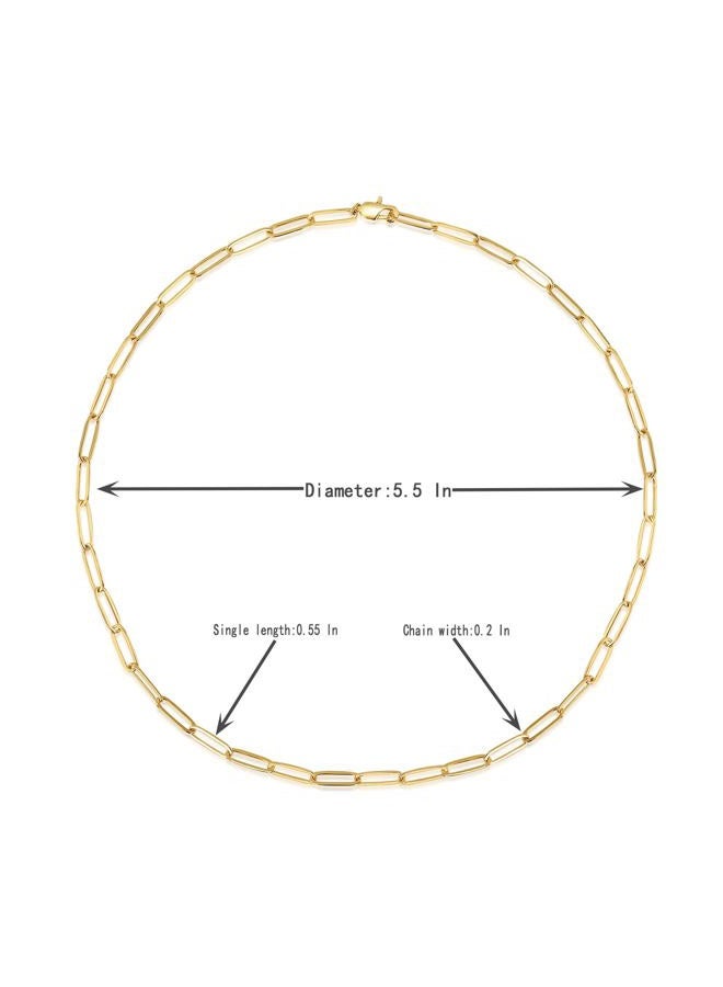 NAG.HC 14k Gold Necklaces for Women：Real Gold Over Stainless Steel Chain Necklace for Women Men-18 Inch Adjustable Length PaperClip Chain-Tarnish-Free - Image 2