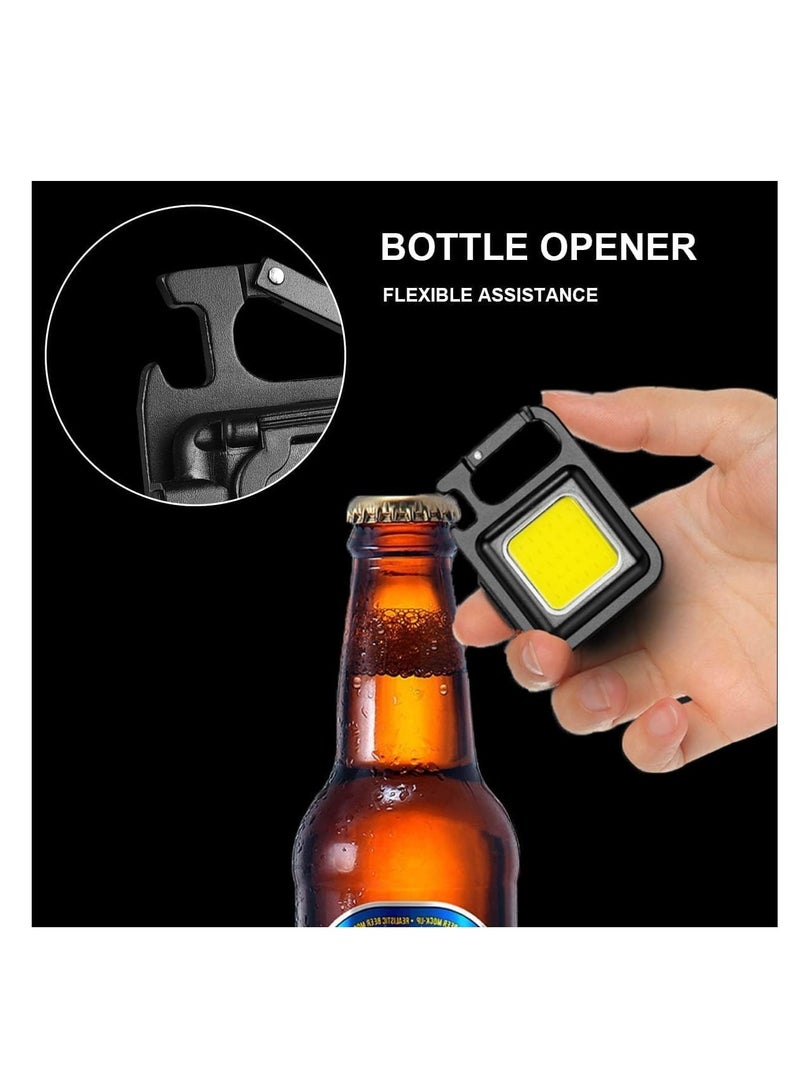 Small Flashlights, Waterproof LED Working Lights 800 Lumens Bright Rechargeable Mini Keychain Light 4 Light Modes, Portable Pocket Light Bottle Opener and Magnet Base for Fishing Walking Camping - Image 5