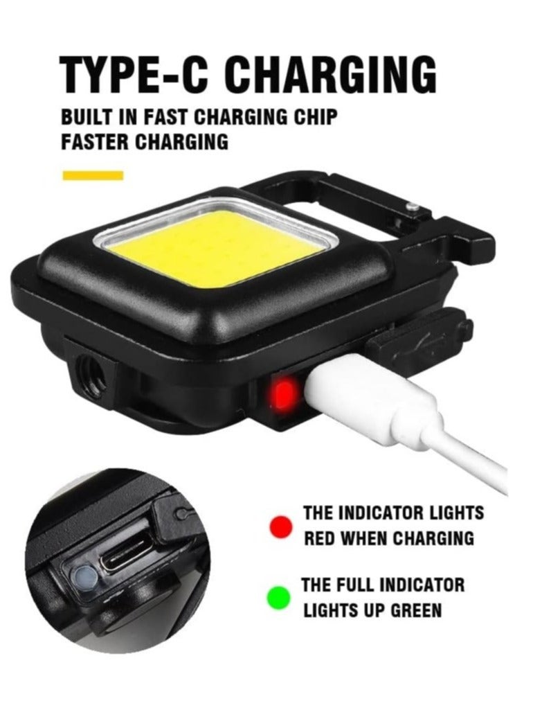 Small Flashlights, Waterproof LED Working Lights 800 Lumens Bright Rechargeable Mini Keychain Light 4 Light Modes, Portable Pocket Light Bottle Opener and Magnet Base for Fishing Walking Camping - Image 3