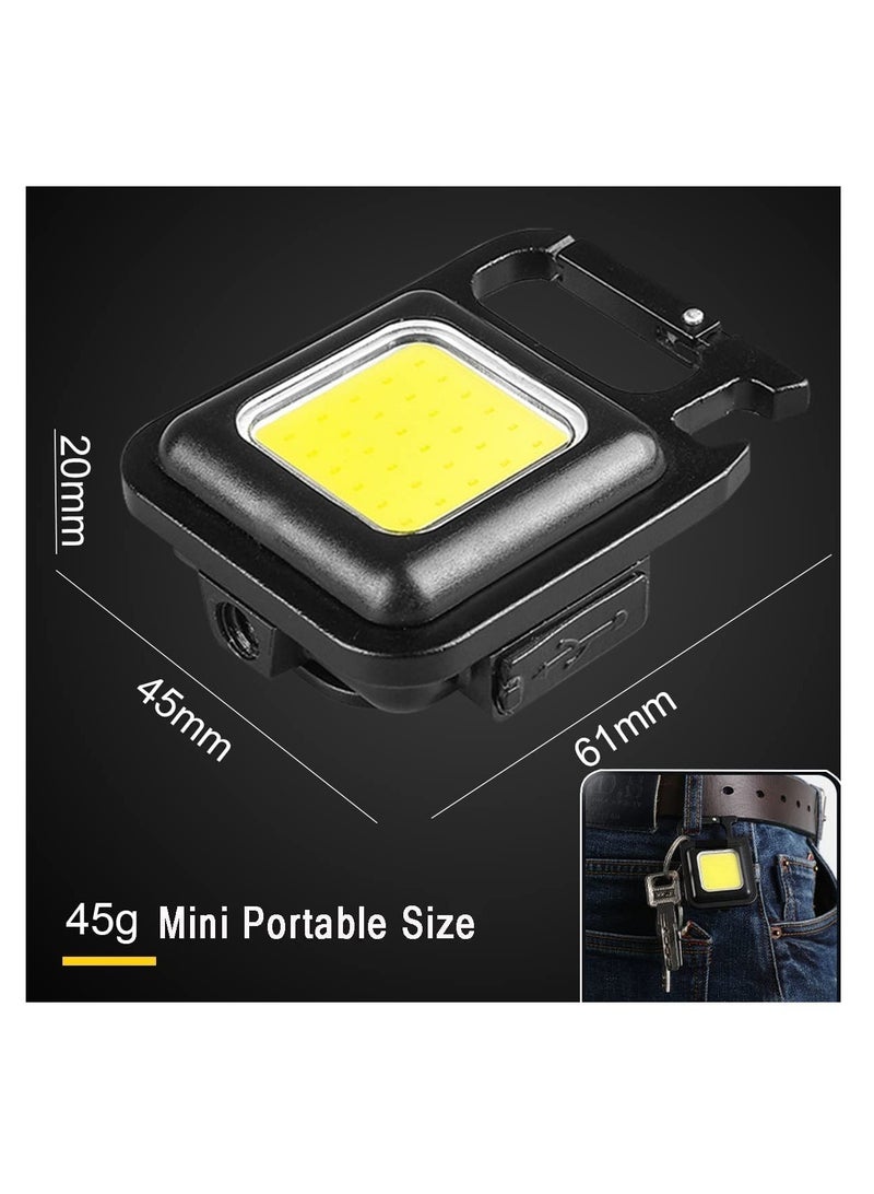Small Flashlights, Waterproof LED Working Lights 800 Lumens Bright Rechargeable Mini Keychain Light 4 Light Modes, Portable Pocket Light Bottle Opener and Magnet Base for Fishing Walking Camping - Image 2
