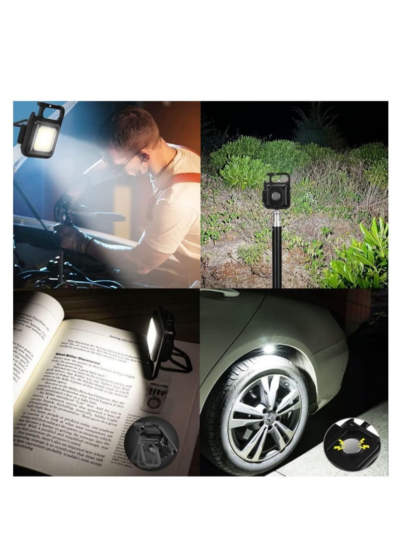Small Flashlights, Waterproof LED Working Lights 800 Lumens Bright Rechargeable Mini Keychain Light 4 Light Modes, Portable Pocket Light Bottle Opener and Magnet Base for Fishing Walking Camping - Image 4