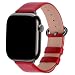 Fullmosa Leather Bands Compatible with Apple Watch Band 42mm 41mm 40mm 38mm for Women Men Top Grain Genuine Leather Strap for iWatch Series 1110987654321SE321 RedSmoky Grey - Image 2