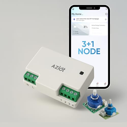 AZIOT 3+1 Fan Smart Switch - WiFi/Bluetooth Communication - Made in India - Timer Function - Works with Google Home and Amazon Alexa… (3+1 Node) - Image 1
