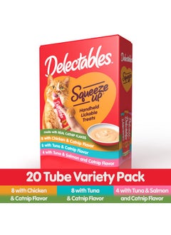Hartz Delectables Squeeze Up Interactive Lickable Wet Cat Treats For Adult & Senior Cats, Variety With Catnip, 20 Count  - Image 2